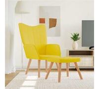 vidaXL Relaxstoel met voetenbank tissu mosterdjaune Jaune G