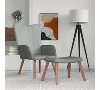vidaXL Relaxstoel met voetenbank velours gris clair Gris G