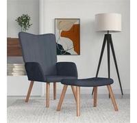 vidaXL Relaxstoel met voetenbank velours gris foncé Gris G