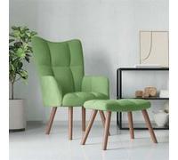 vidaXL Chaise de relaxation vert clair velours