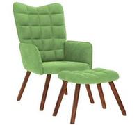 vidaXL Relaxstoel met voetenbank velours lichtgroen Vert G