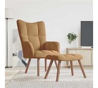vidaXL Chaise Relaxation Marron Velours