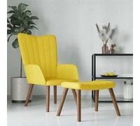 vidaXL Chaise de relaxation avec repose-pied Jaune moutarde Velours