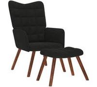 vidaXL Chaise de relaxation 4016827 avec tabouret Velours Noir