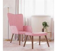 vidaXL Chaise de relaxation avec repose-pied Rose Velours