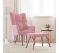 vidaXL Chaise de relaxation avec repose-pied Rose en velours