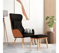 vidaXL Chaise de relaxation avec repose-pied - Noir