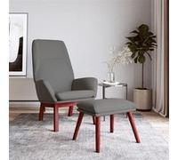 Relaxstoel met voetenbankje stof lichtgrijs3097871