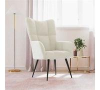 vidaXL Chaise de relaxation Velours Blanc crème