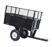 vidaXL Remorque Basculante pour Tondeuse de Pelouse Chariot de Transport de Jardin Remorque de Jardin Travaux de Jardinage Extérieur Charge de 150 kg