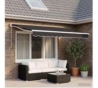 vidaXL Lambrequin pour auvent Rayures Anthracite 2,5 m Polyester