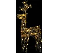 vidaXL Renne de Décoration de Noël 90 LED Décoration de Vacances Jardin Patio Arrière-Cour Extérieur Salon 60x16x100 cm Acrylique Blanc Chaud