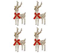 vidaXL Renne de Noël 4 pc 160 LED Blanc Chaud 33 x 12 x 55 cm
