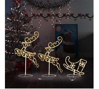 vidaXL Renne/Traîneaux Noël Blanc 260 cm