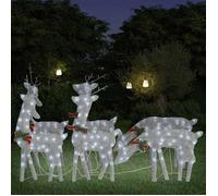 vidaXL Rennes de Noël 6 pièces Argenté Blanc froid Maille 3154248