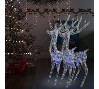vidaXL Rennes de Noël XXL Acrylique 250 LED 2 pcs 180 cm Multicolore Multicolore G