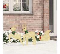 vidaXL Rennes LED 3 pcs Blanc chaud tissu