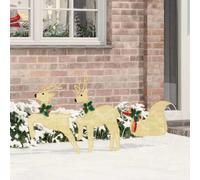vidaXL Rennes LED 3 pcs Blanc chaud tissu