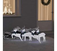 vidaXL Rennes LED 4 pcs Argent 45 x 19 x 65 cm tissu