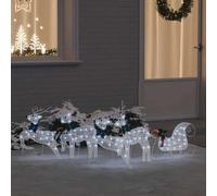 vidaXL Rennes LED 5 pcs Blanc tissu