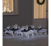vidaXL Rennes LED 6 pcs Blanc tissu
