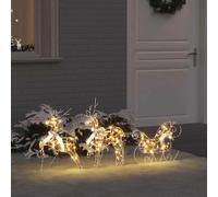 vidaXL Rennes LED avec 60 LED 3 pcs Blanc chaud PET