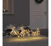 vidaXL Rennes LED avec 60 LED 3 pcs Blanc chaud PET