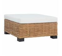vidaXL Tabouret de pied avec coussin Rotin naturel