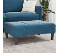 Vidaxl Repose-Pied Bleu 77x55x31 Cm Velours Bleu