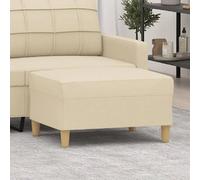 vidaXL Repose-pied Crème - Tissu