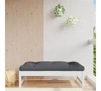 vidaXL Repose-pied de jardin 120x80 cm blanc bois de pin massif, tabouret, repose-pied ottoman, tabouret de jardin, pouf, 825738 Blanc G