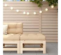 vidaXL Repose-pied de jardin avec coussin bois de pin massif, tabouret, repose-pied ottoman, tabouret de jardin, pouf, 825667 Beige G