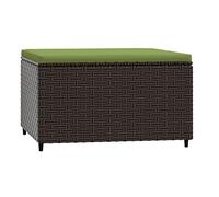 vidaXL Repose-Pied de Jardin avec Coussin Marron résine tressée, Pouf, Pouf Ottoman, Tabouret de Jardin, Repose-Pieds, Repose-Pieds extérieur