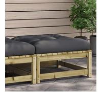 vidaXL Tabouret de jardin avec coussin Bois de pin imprégné