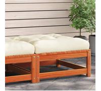 vidaXL Tabouret de jardin avec coussin Marron cire Pin massif