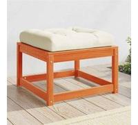 vidaXL Tabouret de jardin avec coussin Marron cire Pin massif