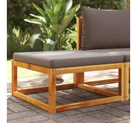 Repose-pied de jardin avec coussins bois massif d'acacia, repose-pied, repose-pied extérieur, repose-pied de palette, 4008159