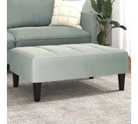 vidaXL Repose-pied en velours gris clair 77x55x31 cm