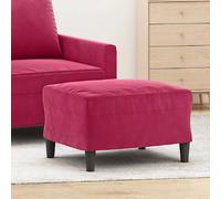 vidaXL Repose-pied en velours rouge bordeaux 60x50x41 cm