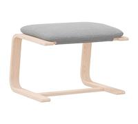 vidaXL Repose-pied tabouret avec coussin, cadre en bois, moderne, tissu gris clair