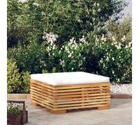 VIDAXL Repose-pied jardin - Crème - Bois de teck