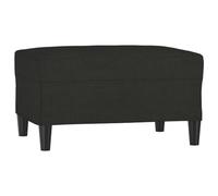 vidaXL Repose-pied Pouf Tabouret de salon – Tissu noir 70x55x41 cm