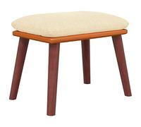 vidaXL Repose-pied pouf de salon 341481 Tissu et similicuir Crème 45x29,5x35 cm