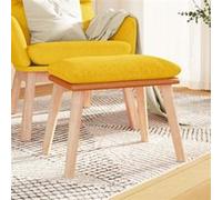 Vidaxl Repose-Pied Jaune Moutarde 45x29,5x39 Cm Tissu Et Similicuir Multicolore