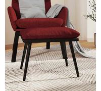 vidaXL Repose-pied 45x29,5x35 cm tissu et similicuir Rouge bordeaux