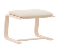 vidaXL Repose-pied Tabouret 351062 – Cadre en bois, Coussin en tissu crème, moderne