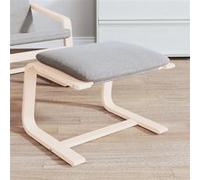 vidaXL Repose-Pied, Tabouret avec Coussin, Siège avec Cadre en Bois, Meuble de Salon Salle de Séjour Intérieur, Moderne, Gris Clair Tissu