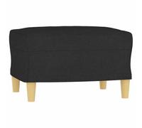 vidaXL Repose-Pied Tabouret de Canapé Pouf de Salle de Séjour Meuble de Salon Chambre à Coucher Maison Intérieur Noir 60x50x41 cm Tissu