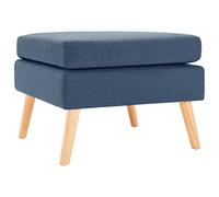 vidaXL Repose-Pied Tabouret de Salon Repose-Pied de Salle de Séjour Meuble de Salon Pouf de Salle de Séjour Maison Intérieur Bleu Tissu
