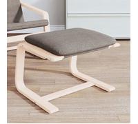 vidaXL Repose-pied Tabouret avec coussin, cadre en bois, tissu taupe, 51x41x40 cm